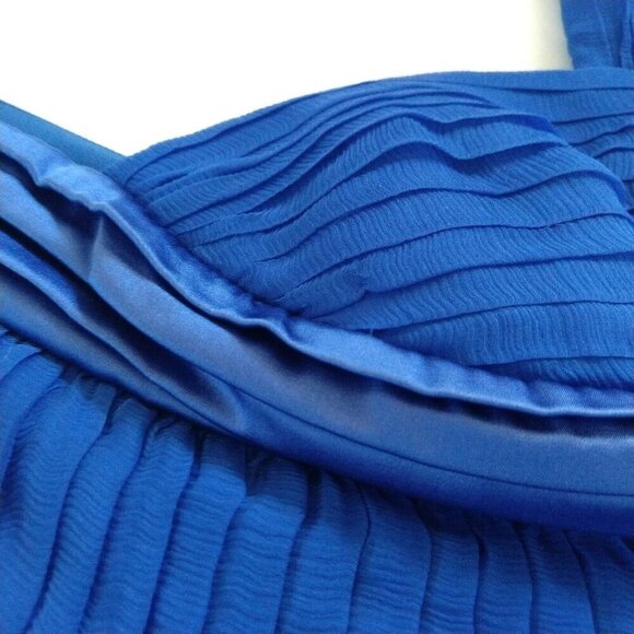 Tadashi Shoji Collection Cocktail Dress Size 8 NWT Royal Blue Shutter Pleat - Picture 12 of 15